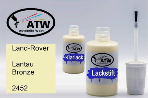 Land-Rover, Lantau Bronze, 2452: 20ml Lackstift + 20ml Klarlack - Set, von ATW Autoteile West.